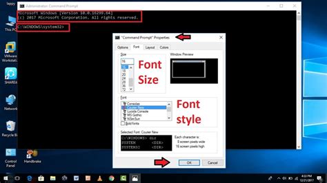 How To Change Command Prompt Font Style And Size In Windows 10 Youtube
