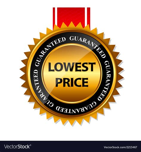 Lowest Price Guarantee Gold Label Sign Template Vector Image