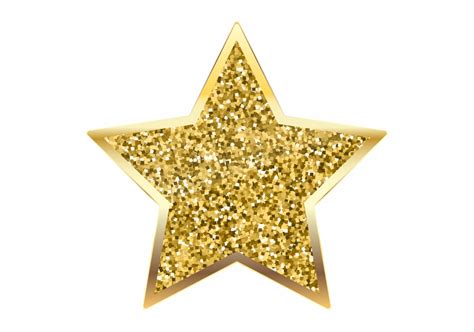Star Gold Clip Art Gold Glitter Png Download 18061824 Free