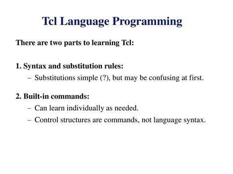 Programming Using Tcltk презентация онлайн