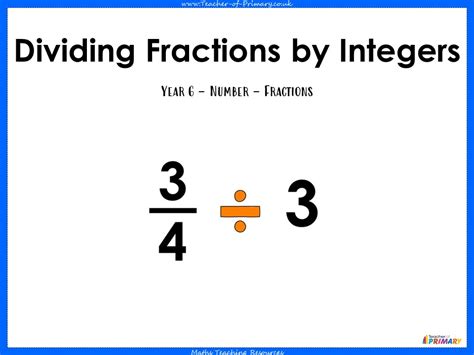 Dividing Fractions By Integers Year 6 Teaching Resources