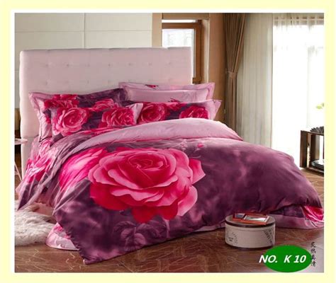 Red Rose Sexy Comforter Reactive Dyed Cotton Bedding Sets Full