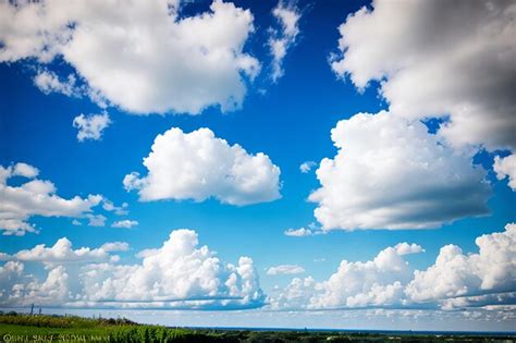 Premium Photo Blue Sky And Puffy Clouds