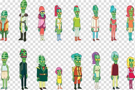 Rick And Morty Hq Resource Alien Character Art Lot Transparent