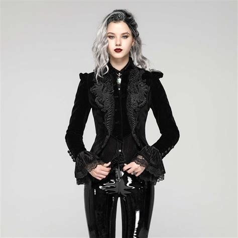 Damenmode Punk Rave Velvet Countess Jacket Viktorianische Jacke Edel