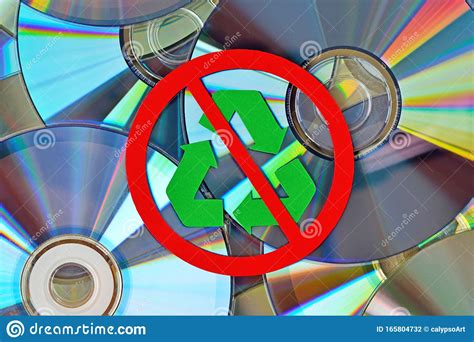 Do Not Recycle Symbol On Cd And Dvd Background Concept Of Non