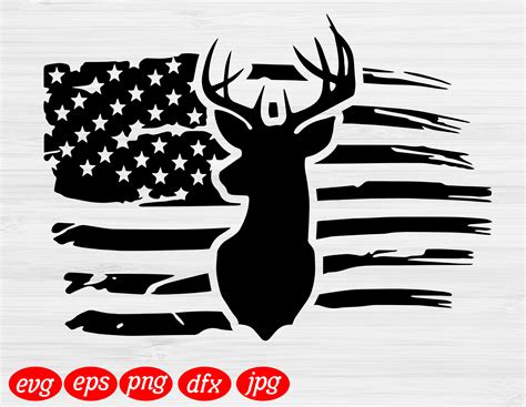 Deer Flag Svg Deer Svg Hunting Deer Svg Deer American Flag Svg Antler