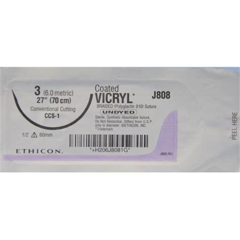 Ethicon Coated Vicryl Suture Conventional Cutting