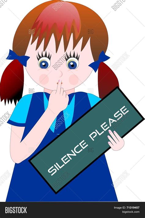 School Girl Silence Vector And Photo Free Trial Bigstock