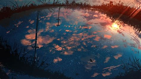 Anime Water Reflection Scenery 4k 6985 Wallpaper