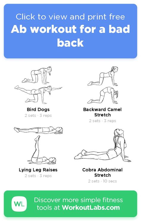 Ab Workout For A Bad Back Click To View And Print This Illustrated