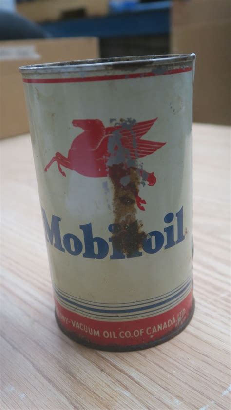 Empty Vintage Mobil Oil Can