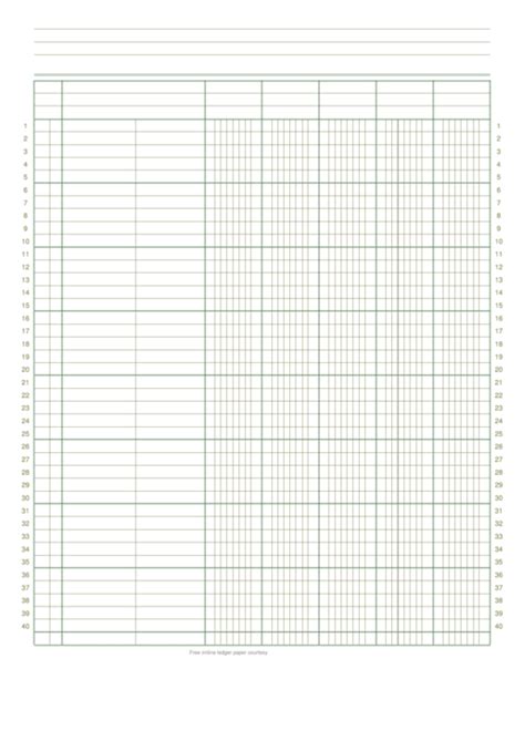 Printable Accounting Ledger Paper Template Ledger Paper Template