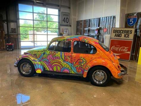 Wrapped Hippie Volkswagen Beetle With 72174 Miles Available Now For