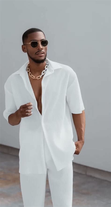 All White Mens Outfit White Summer Outfits Mens Casual Outfits Summer