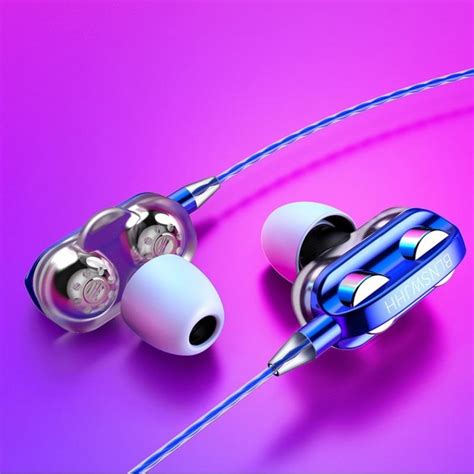 Buy Double Moving Coil Dual Speaker In Ear Headphones Wire Control