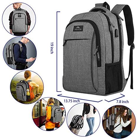 Matein 17 Inch Laptop Backpack Tsa Large Backpack For Travel And Business With Usb Charger Port