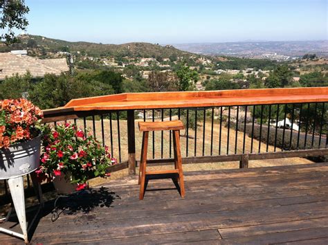 Perfect way to keep your deck clean of clutter with extra chairs bench railing serves a duel purpose to add railing and seats all in one. Turned deck railing into a bar | Deck Railing | Pinterest | Deck railings, Railings and Decking