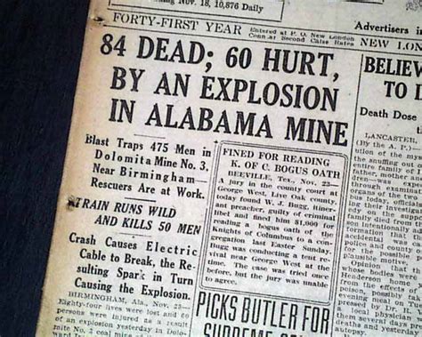 Jefferson County Dolomite Alabama Coal Mine Explosion Disaster 1922