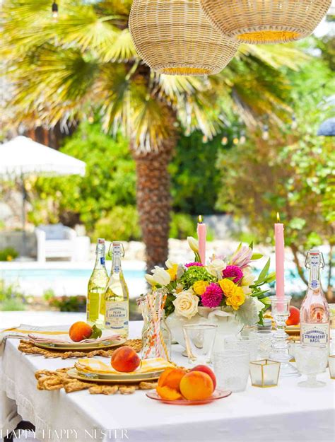 Outdoor Tablescapes Summer Dining Happy Happy Nester