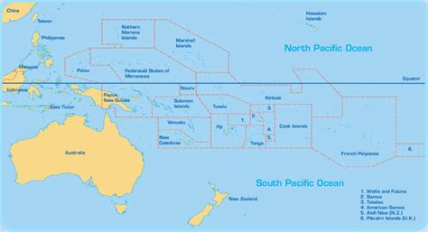 Map Of Southern Pacific Islands