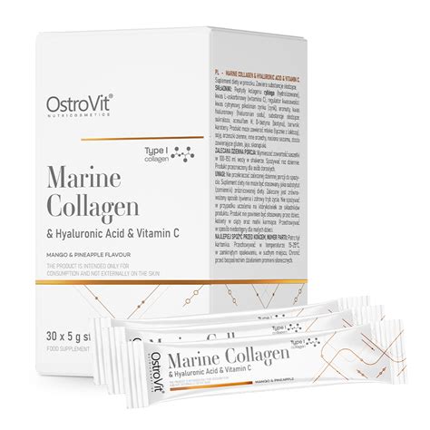 OSTROVIT Marine Collagen Hyaluronic Acid Vitamin C 30x5g dėžutė