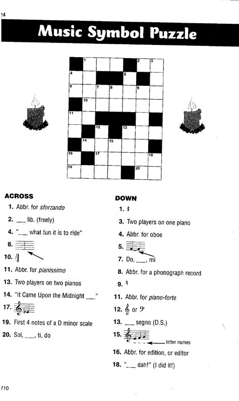 Music Crossword Puzzle ⋆ Coloringrocks