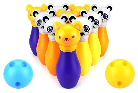 Childrens Animal Themed 12 Piece Toy Bowling Playset W 10 Pins 2