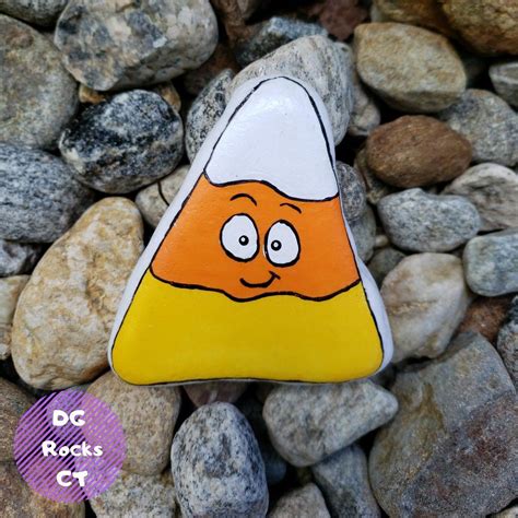 Candy Corn Painted Rock Painted Rocks Corn Painting Candy Corn