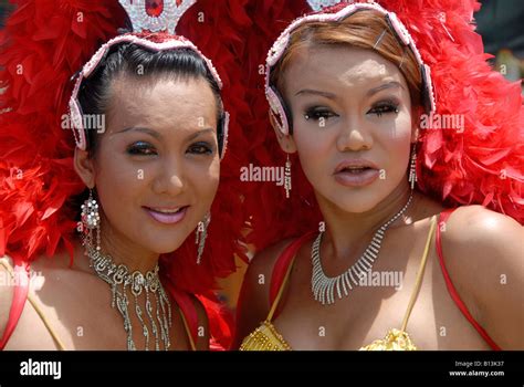 Katoeys Ladyboys Dressed Up In Costume Kao Lak Thailand Stock Photo