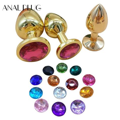 Anal Plug Anal Toys For Men Gold Stainless Steel Anal Plugs Diamond