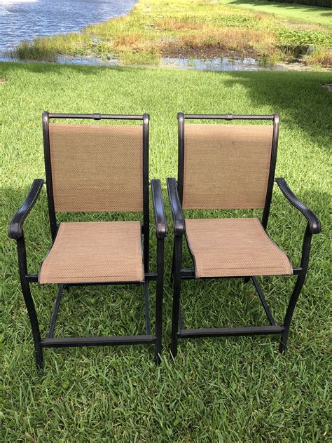 Outdoor Patio Bar Stool Set 2aluminum Chairs For Sale In West Palm