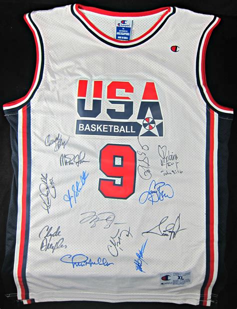 1992 Usa Basketball Team Signed Jersey Memorabilia Center