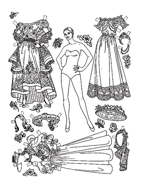 Lovely Latin Paper Dress Doll Coloring Pages Coloring Sky