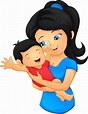 Mamá y bebé madre sosteniendo a su bebé | Vector Premium