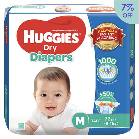 Huggies Dry Diapers Super Jumbo Pack M Size 72s 8excite Malaysia
