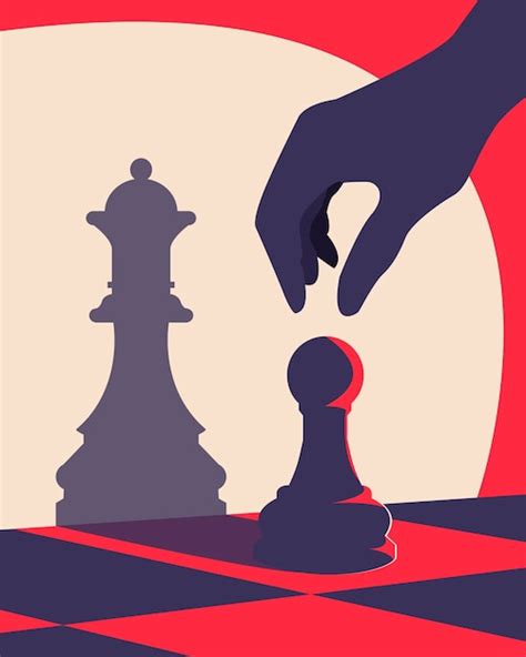 premium vector banner chess poster for chess tournament a pawn becomes a queen silhouette