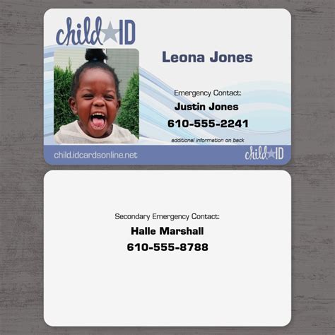 Simple Child Id Child Id Cards
