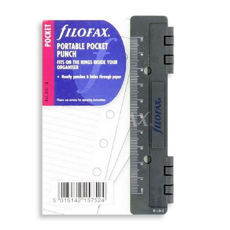 Pocket Filofax Portable Hole Punch Insert Organiser Refill Essential