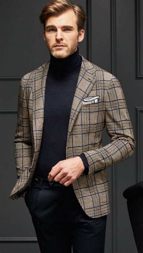 Pin By Buck D On Turtlenecks Mens Outfits Blazer Outfits Men Mens