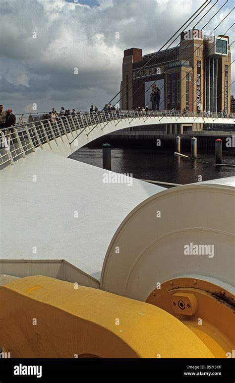 Gateshead Baltic Arts Centre Seen Through The Millennium Bridge With