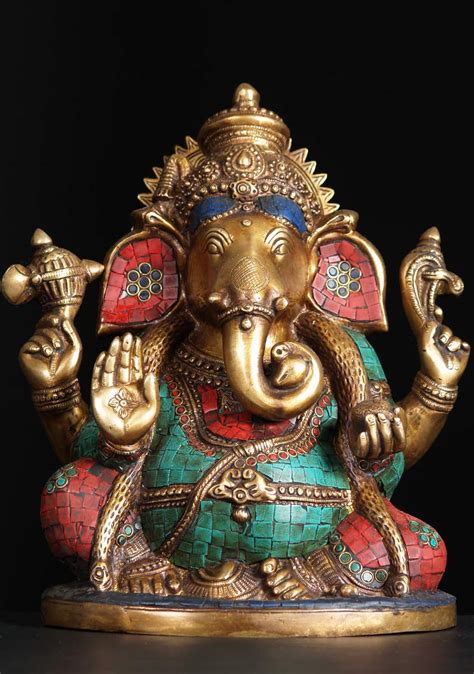 Sold Large Ganesh Statue With Stones 13 72bs82 Hindu Gods And Buddha