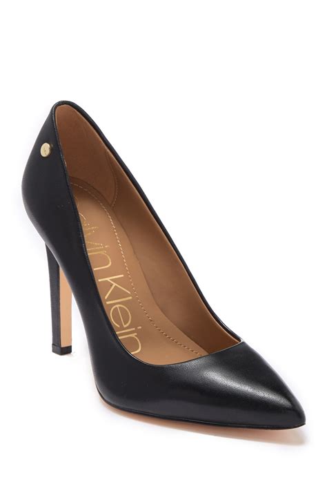 Calvin Klein Brady Leather Pointed Toe Pump Wide Width Available