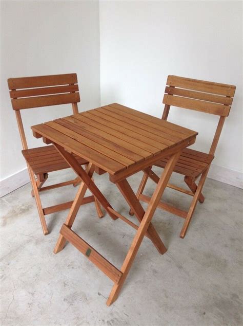 Vidaxl solid acacia wood garden furniture set 3 piece wooden table and chair this wooden garden furniture set makes a great addition to your garden or patio and is also perfectly suitable as a dining set.the balcony bar set is built from a solid acacia wood construction with an oil finish. Wilko FSC Wooden Bistro Set Table & 2 Chair Garden Set ...