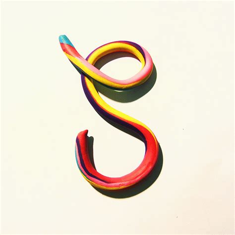S Letter Type Typographic Calligraphic Creative Plasticine