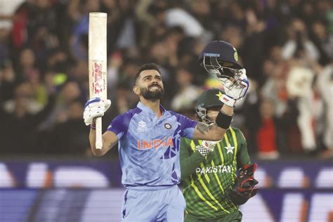 virat kohli reacts after india won the t20 world cup cricket match against pakistan the