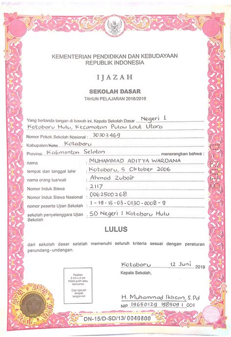 Panduan Menulis Ijazah Madrasah 2020 2021 Mi Darul Ulum Rejomulyo - Riset