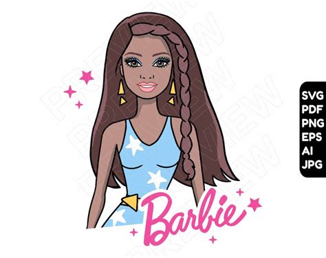 Barbie Afro Svg Png Clipart Barbie Doll Svg Png Cricut Etsy The Best
