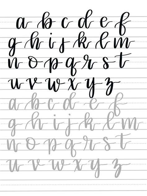 Brush Pen Lettering Brush Lettering Worksheet Lettering Guide