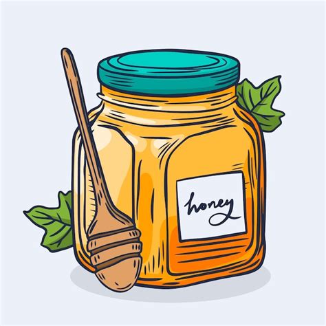 Free Vector Hand Drawn Honey Jar Drawing Illustration